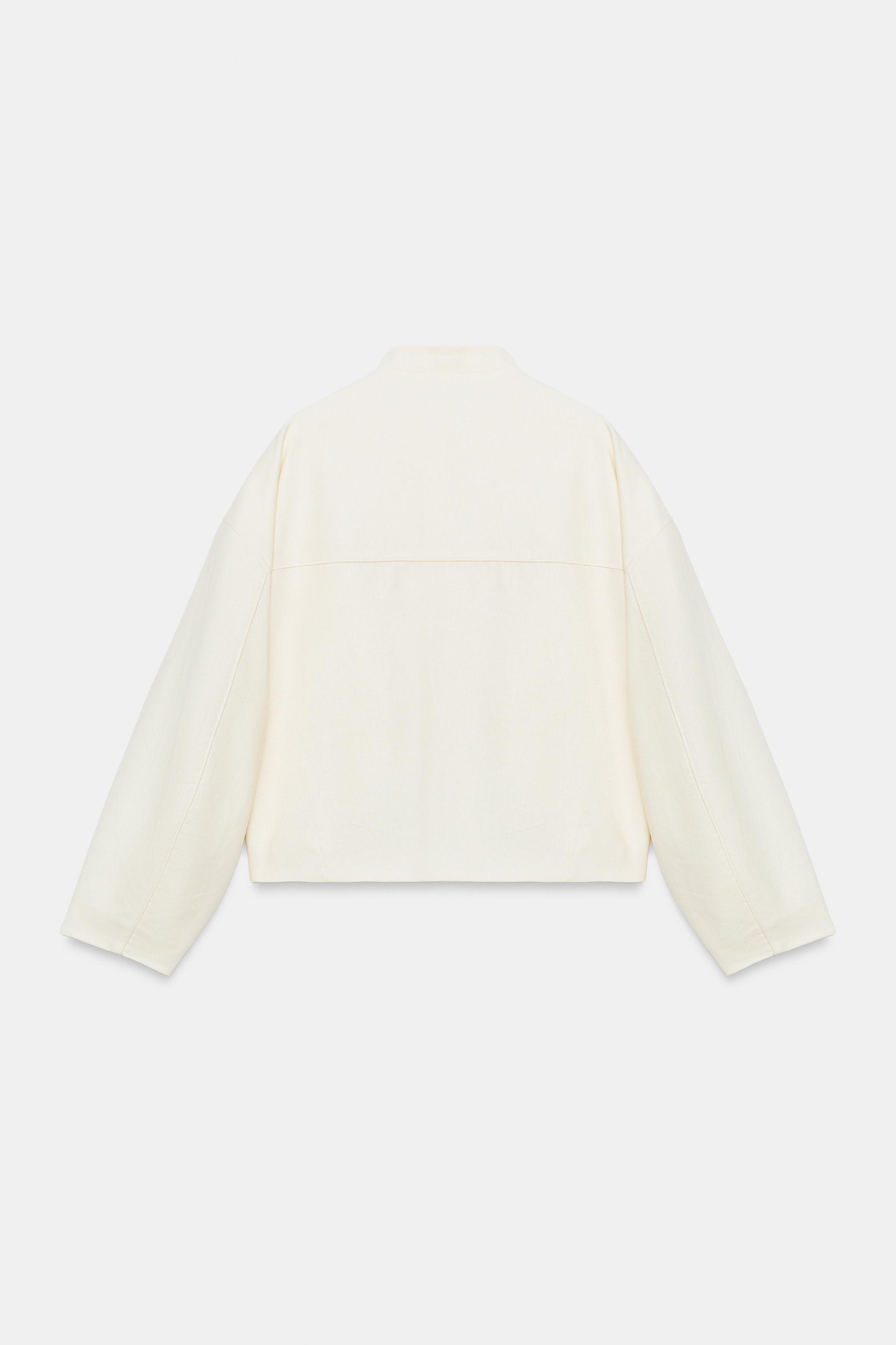 BLOUSON À BRANDEBOURGS ET LIN